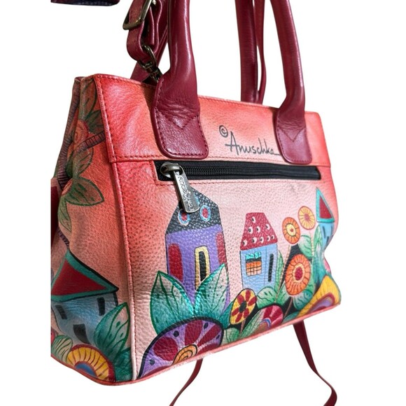 Anna by Anuschka Women's Genuine Leather Convertible Tote Crossbody Village - Picture 8 of 12